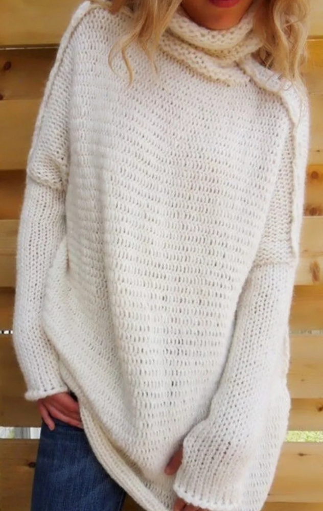 Light pink, turtleneck, sweater tunic